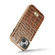 iPhone 15 Pro Max Fierre Shann Crocodile Texture Electroplating PU Phone Case - Brown