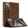 iPhone 15 Pro Max Magnetic Napa Texture Leather Phone Case with Holder - Brown