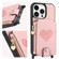 iPhone 15 Pro Max Crossbody Love Zipper Leather Back Phone Case - Pink