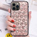 iPhone 15 Pro Love Hearts Diamond Mirror TPU Phone Case - Rose Gold