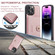 iPhone 15 Pro JEEHOOD Retro Magnetic Detachable Leather Phone Case - Pink