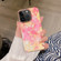 iPhone 15 Pro Colorful Shell Texture Marble PC + TPU Phone Case - Pink Orange