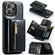 iPhone 15 Pro DG.MING M3 Series Glitter Powder Card Bag Leather Phone Case - Black
