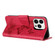 iPhone 15 Pro Butterfly Embossed Flip Leather Phone Case - Red