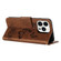 iPhone 15 Pro Butterfly Embossed Flip Leather Phone Case - Brown