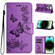 iPhone 15 Pro Butterfly Embossed Flip Leather Phone Case - Purple