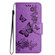 iPhone 15 Pro Butterfly Embossed Flip Leather Phone Case - Purple