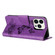 iPhone 15 Pro Butterfly Embossed Flip Leather Phone Case - Purple