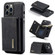 iPhone 15 Pro DG.MING M1 Series 3-Fold Multi Card Wallet Leather Phone Case - Black