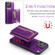 iPhone 15 Pro DG.MING M3 Series Glitter Powder Card Bag Leather Phone Case - Dark Purple