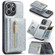 iPhone 15 Pro DG.MING M3 Series Glitter Powder Card Bag Leather Phone Case - Silver