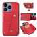 iPhone 15 Pro Double Buckle Card Slots PU+TPU Phone Case - Red