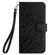 iPhone 15 Pro Tree Birds Embossed Pattern Leather Phone Case - Black