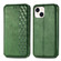 iPhone 15 Pro Cubic Grid Pressed Magnetic Leather Phone Case - Green