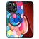 iPhone 15 Pro Colored Drawing Leather Back Phone Case - Colorful Cube