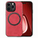 iPhone 15 Pro Solid Color Leather Skin Back Phone Case - Red