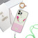 iPhone 15 Bronzing Butterfly Flower TPU Phone Case with Lanyard - Rose Heart