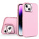 iPhone 15 Skin Feel Lens Holder PC + TPU Phone Case - Pink