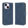 iPhone 15 Skin Feel Calf Texture Card Slots Leather Phone Case - Blue