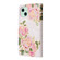 iPhone 15 Bronzing Painting RFID Leather Case - Rose Flower