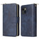 iPhone 15 9 Card Slots Zipper Wallet Bag Leather Phone Case - Blue