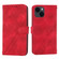 iPhone 15 Embossed Line Leather Phone Case with Lanyard - Red