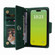 iPhone 15 Rivet Buckle 9 Cards Three Fold Leather Phone Case - Green