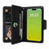 iPhone 15 Rivet Buckle 9 Cards Three Fold Leather Phone Case - Black