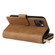iPhone 15 9 Card Slots Zipper Wallet Bag Leather Phone Case - Brown
