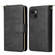 iPhone 15 9 Card Slots Zipper Wallet Bag Leather Phone Case - Black