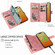 iPhone 15 Pro Max Crossbody Multi-card Slot Wallet Zipper Leather Phone Case - Pink