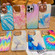 iPhone 15 Colorful Shell Texture Marble PC + TPU Phone Case - Colorful Meteor