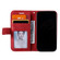 iPhone 15 Skin Feel Splicing Leather Phone Case - Red