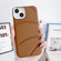 iPhone 15 Electroplating Liquid Down Jacket TPU Phone Case - Brown