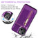 iPhone 15 DG.MING M3 Series Glitter Powder Card Bag Leather Phone Case - Dark Purple