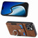 iPhone 15 Retro Skin-feel Ring Card Wallet Phone Case - Brown