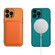 iPhone 15 Cloth Texture MagSafe Magnetic PU Phone Case - Orange