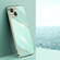 iPhone 15 XINLI Straight Edge 6D Electroplate TPU Phone Case - Mint Green