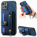 iPhone 15 Retro Cross Wristband Wallet Leather Back Phone Case - Blue