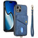 iPhone 15 Retro Card Wallet Fold Leather Phone Case with Strap - Blue