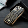 iPhone 15 Pro Fierre Shann Crocodile Texture Electroplating PU Phone Case - Black