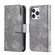 iPhone 15 Pro Tri-Fold 9-Card Wallets Leather Phone Case - Grey