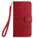 iPhone 15 Plus Rhombic Texture Leather Phone Case with Lanyard - Red