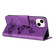 iPhone 15 Plus Butterfly Embossed Flip Leather Phone Case - Purple
