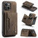 iPhone 15 Plus DG.MING M2 Series 3-Fold Card Bag Wallet Leather Phone Case - Coffee