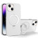 iPhone 15 Plus MagSafe Metal Holder Frosted Translucent Phone Case - White