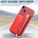 iPhone 15 Plus Zipper Wallet Leather Back Shockproof Phone Case - Red