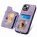 iPhone 15 Plus Retro Skin-feel Ring Multi-card Wallet Phone Case - Purple