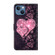 iPhone 13 / 14 Crystal 3D Shockproof Protective Leather Phone Case - Lace Love