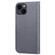 iPhone 14 Cartoon Buckle Horizontal Flip Leather Phone Case - Grey